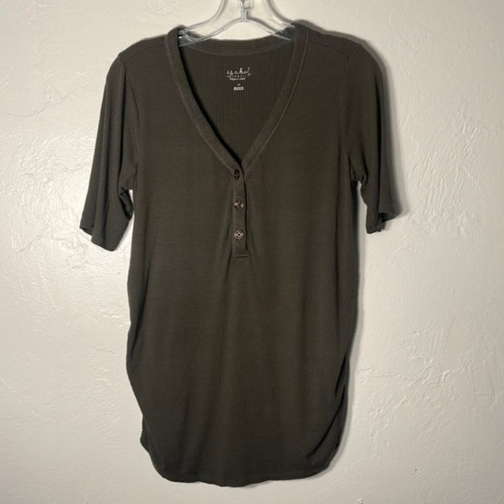 Dark green maternity shirt